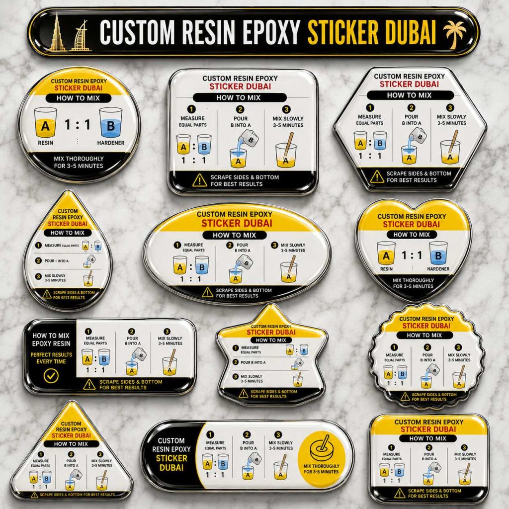 Multi-Shape Epoxy Stickers Dubai, UAE
